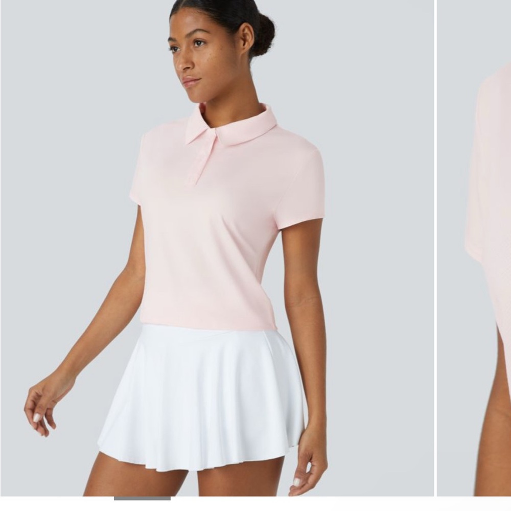 Polo Neck Short Sleeve Tennis Sports Top